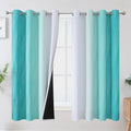 Teal and Grayish White Ombre Blackout Curtains by ESTELARTEXTILER