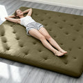ZonLi Japanese Floor Futon Mattress Queen Size 80"x 60", 100% Cotton Cover 4'' Thicken Tatami Mattress, Foldable Sleeping Pad, Portable Dormitory Tatami Mat, Roll Up Floor Lounger Bed for Adult