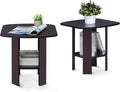 Furinno Simple Design End Table, 2-Pack, Dark Walnut