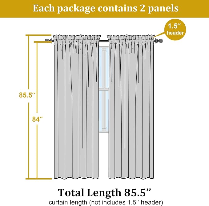 Aqua Sheer Curtains 84 Inches Long - Image 2
