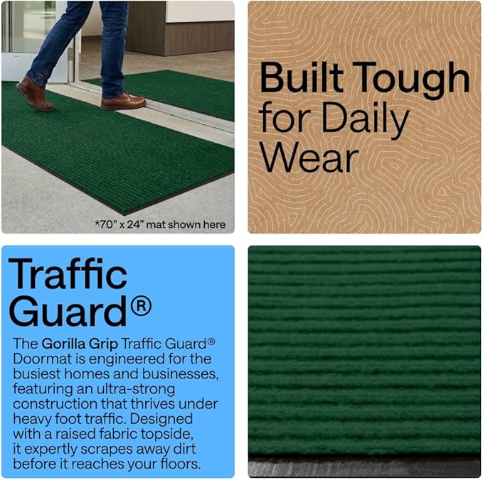 GORILLA GRIP Waterproof Traffic Guard Door Mat, Indoor Outdoor Heavy Duty - Image 3