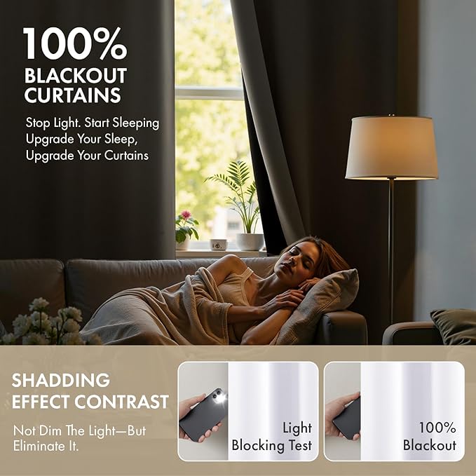 MIULEE White 100% Blackout Curtains - Image 2