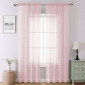 Blush Pink Sheer Curtains 90 Inches Long 2 Panels, Modern Airy Voile Solid by Lecloud