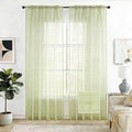 SpaceDresser Check Sheer Curtains 84 Inches 2 Panels Set, Rod Pocket Plaid by SpaceDresser