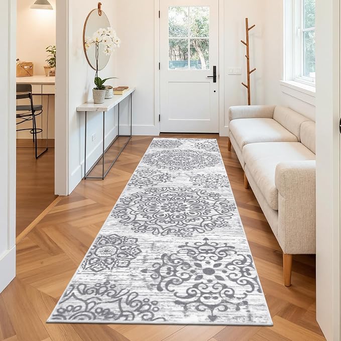 HEBE Hallway Runner Rug 3'x12', Washable Non Slip Kitchen Rug Runner | Soft - Image 8
