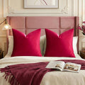 GIGIZAZA Red Velvet Pillow Covers 26x26 Decorative Pillows Pack of 2 | Throw by GIGIZAZAFocusingonhomedecoration