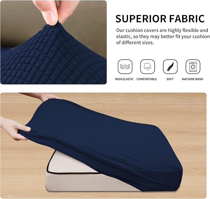 Easy-Going Stretch 3 Pieces Couch Cushion Cover - Image 5