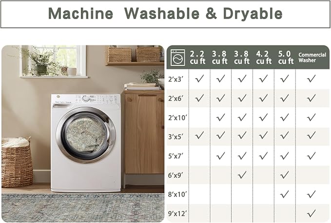 Green Retro 8x10 Washable Area Rugs - Image 9