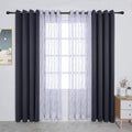 BONZER Mix and Match Curtains - 2 Pieces Branch Print Sheer Curtains and 2 Pieces Blackout Curtains for Bedroom Living Room Grommet Window Drapes, 54x95 Inch/Panel, Grey Dark, Set of 4 Panels