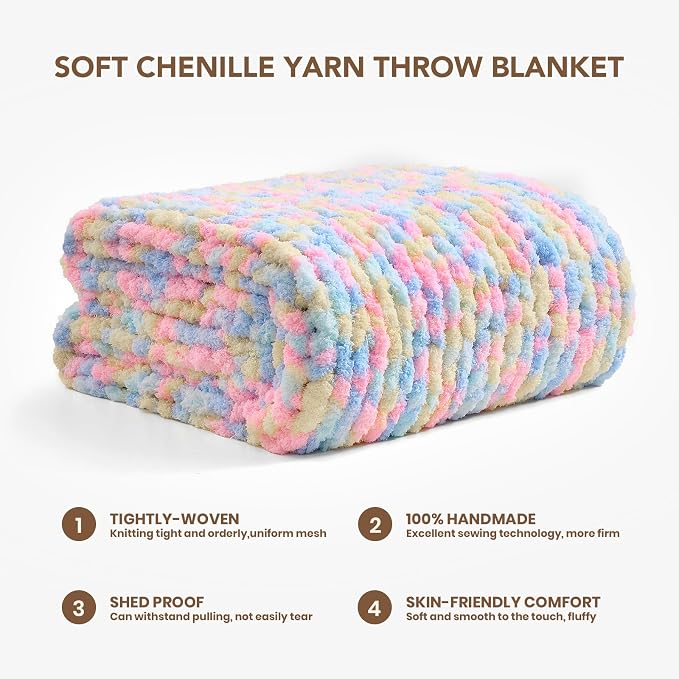 L'AGRATY Chunky Knit Throw Blanket - Image 2