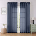 Navy Blue Sheer Curtains for Living Room Decor 84 Inches Long 2 Pcs, Light by Lecloud