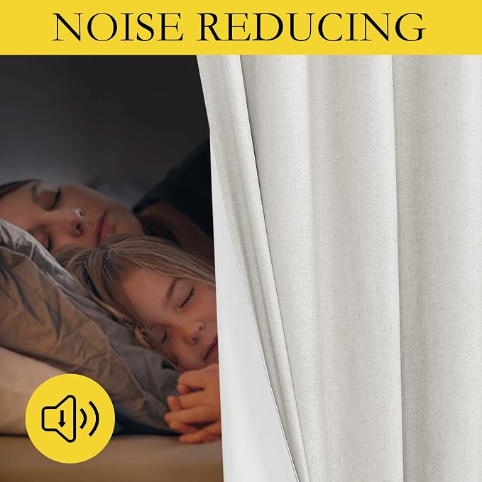 NICETOWN 100% Blackout Linen Curtains - Image 4