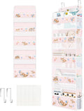 Clastyle Animals Over The Door Organizer Star Nursery Hanging Storage Organizer for Kids Clothes Diaper Toy Closet Door Hanging Shelf Storage for Bedroom Bathroom Pantry, Balloon, 5-Tier