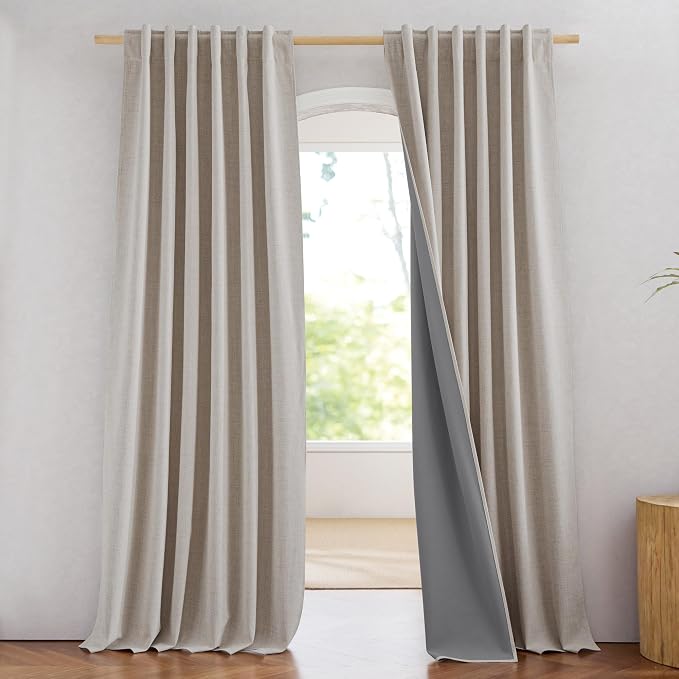 NICETOWN 100% Blackout Linen Curtains by NICETOWN