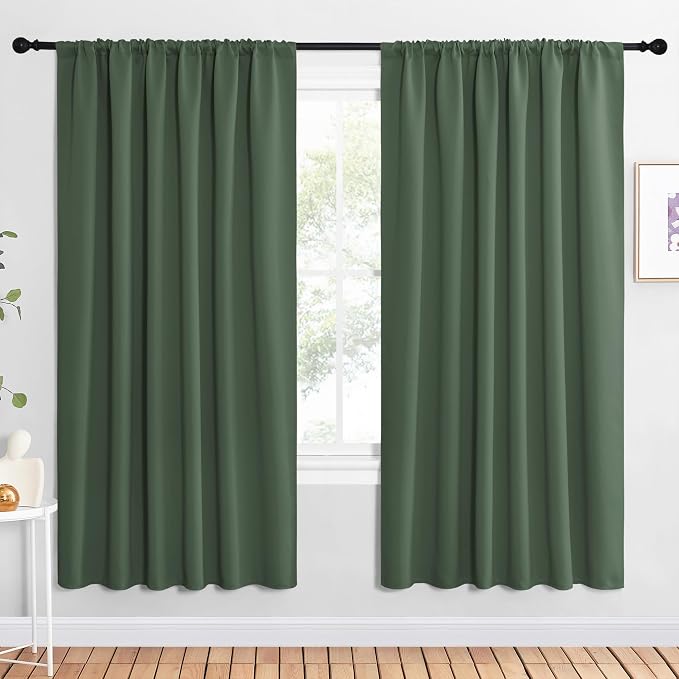 NICETOWN 2 Panels Blackout Curtains, Rod Pocket Window Curtains Room Darkning by NICETOWN