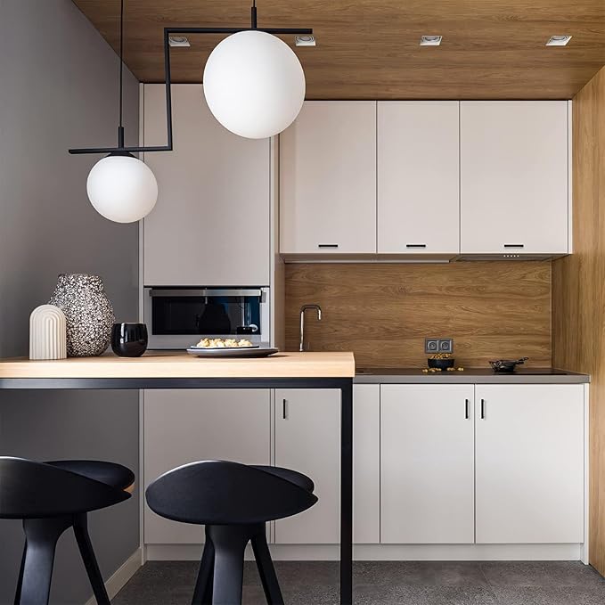 Ravinte 3 Pack Black Cabinet Pulls 3-1/2 Inch Square Cabinet Handles Matte Black Kitchen Hardware for Cabinet Drawer Pulls Come with Screwdriver