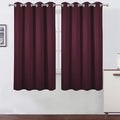 Burgundy Red Blackout Curtains 52 x 63 Inch Length/Set of 2 Curtain by Lemomo