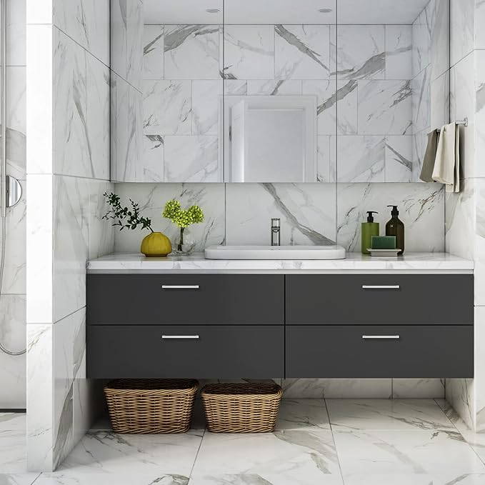 Ravinte 10 Pack Brushed Nickel Kitchen Cabinet Handles 7-1/2 Inch Cabinet Pulls Square Kitchen Hardware for Cabinet Drawer Pulls Drawer Handles Come with Screwdriver