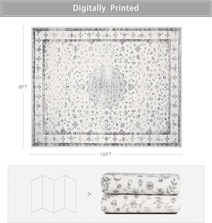 8x10 Washable Area Rugs for Living Room, Dining Room - Image 2