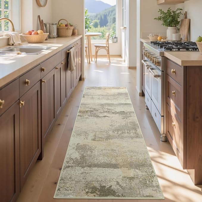 2x6 Ft Washable Runner Rug, Non-Slip Low Pile Hallway Kitchen Area Rug - Image 4