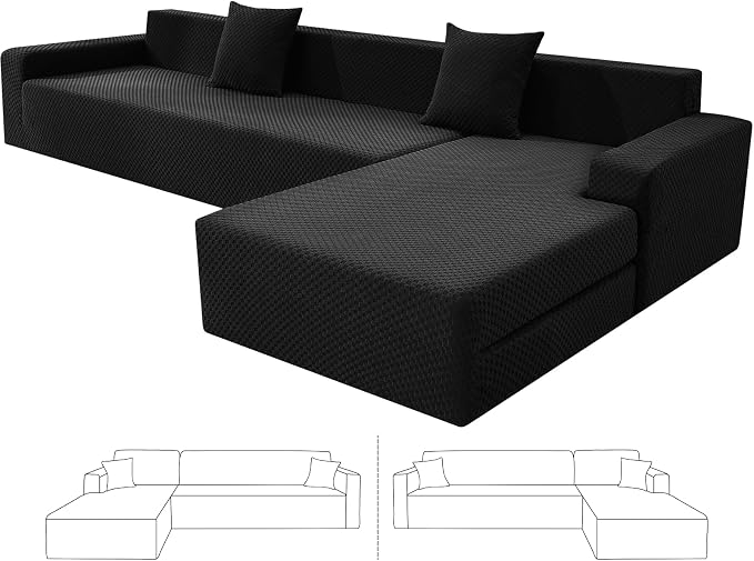 ZNSAYOTX Sectional Couch Covers, Stretch Jacquard Slipcovers by ZNSAYOTX