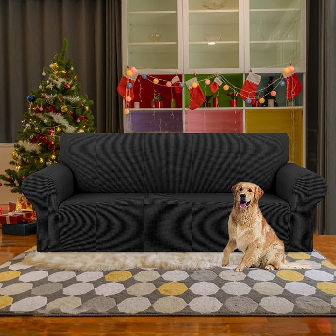 Stretch Couch Covers for Sofa, 3 Cushion Couch Slipcover, Elastic Bottom for - Image 2