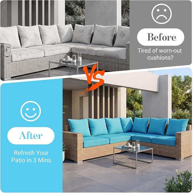 12Pcs Patio Cushion Covers Stretch Outdoor Furniture Protector Slipcovers | - Image 5