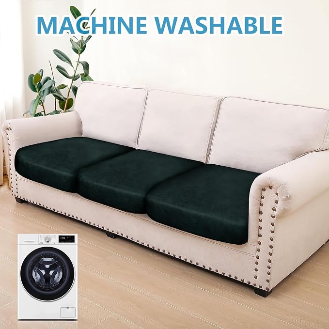 ANARACHON Leather Look Couch Cushion Covers Sofa Seat Slipcovers Sets Couches - Image 2