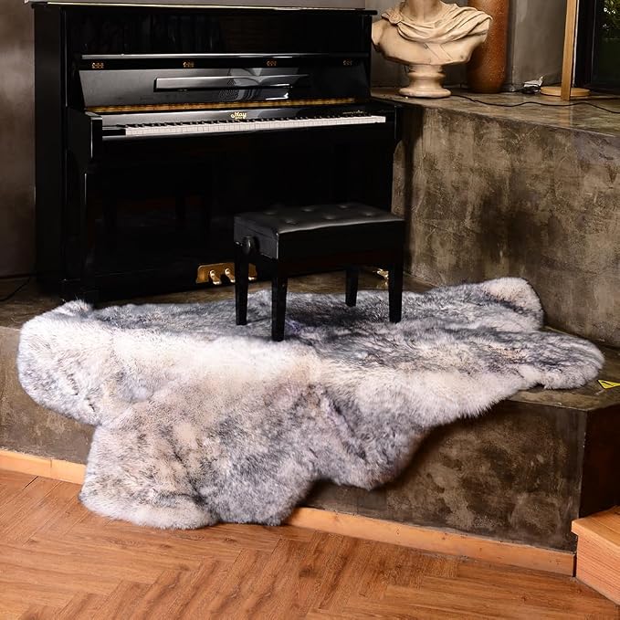 LLB Genuine Sheepskin Area Rug Wool Rug Fur Carpet Fluffy Shaggy Fur Rug - Image 2