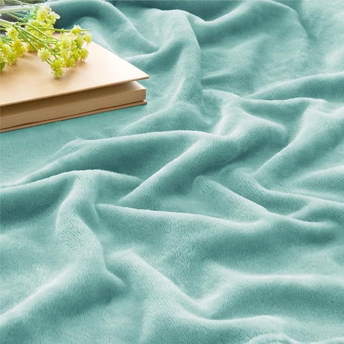 BEDELITE Fleece Blanket Soft Plush Twin Size Blanket Haze Blue 60"x80" | Ultra - Image 4