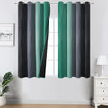 Black and Green Ombre Blackout Curtains 45 Inches Long | Gradient Color Curtains by ESTELARTEXTILER