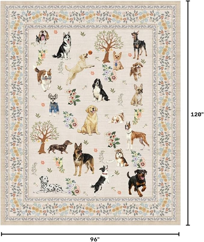 Beige Area Rug 8x10 for Living Room Bedroom | Stain Resistant; Soft; Non - Image 3