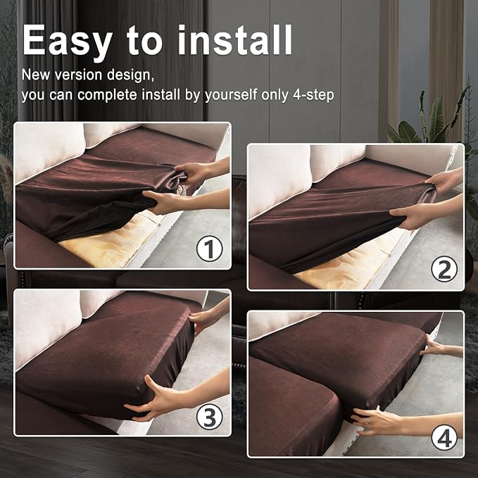 ANARACHON Leather Look Couch Cushion Covers Sofa Seat Slipcovers Sets Couches - Image 7