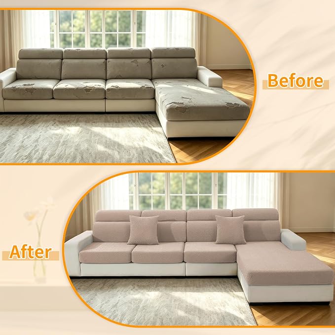 XINEAGE Couch Cushion Covers, Loveseat Seat Slipcovers - Image 7