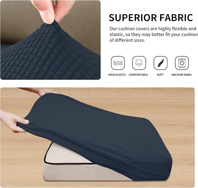 Easy-Going Stretch 2 Pieces Loveseat Couch Cushion Cover - Image 5