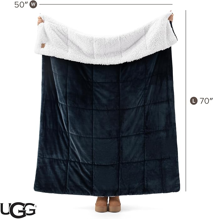UGG Nita Throw Blanket, Reversible Fleece Blanket, Machine Washable, Soft & Cozy - Image 8