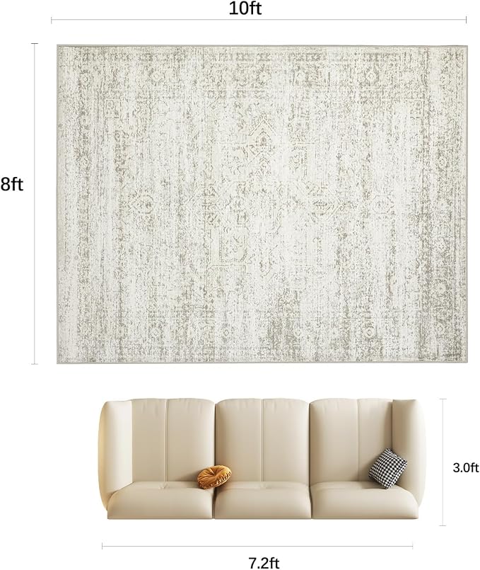 Double Layers 8x10 Area Rugs for Living Room, Dining Room, Playroom | Ultra - Image 2