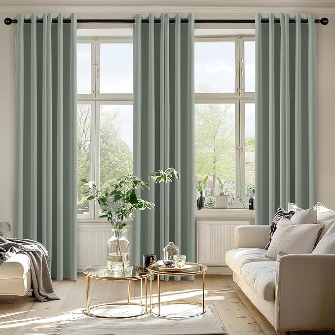 MIULEE Blackout Curtains for Bedroom 2 Panels 40 x 72 Inch Long Light Green | - Image 6