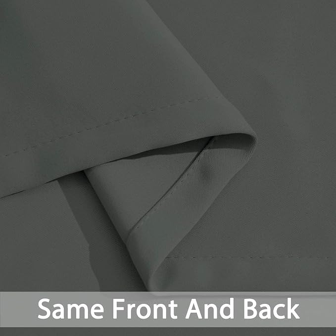 Yakamok Room Darkening Curtains 52x90 inch Length Dark Grey-Living Room | 2 - Image 5