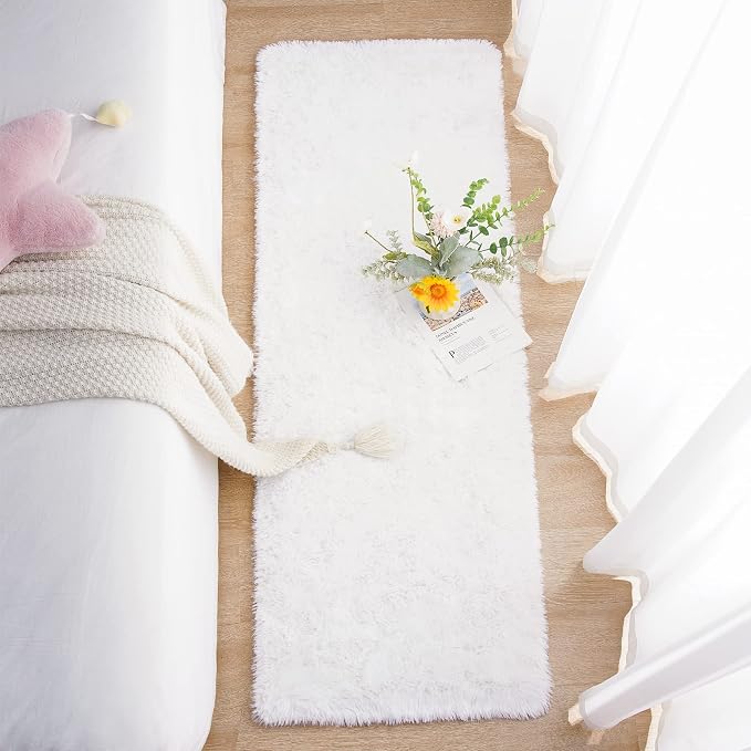 Chicrug Soft Runner Rug for Bedroom Living Room Plush Fluffy Rugs 2x6 | Shag - Image 5