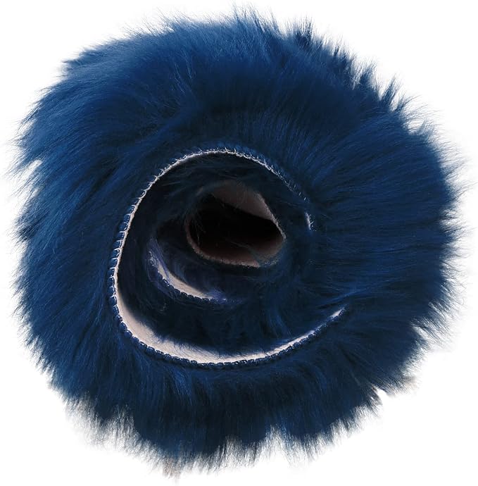 duduta Navy Blue Faux Sheepskin Runner Rugs 2x6 ft, Fluffy Fur Couch Covers | - Image 5