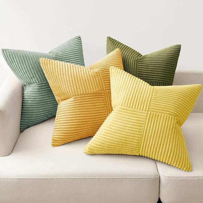 MIULEE Boho Farmhouse Spring Decorative Throw Pillow Covers 18x18 Inch 4 Packs - Image 8