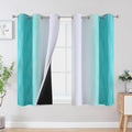 Teal and Grayish White Ombre Blackout Curtains by ESTELARTEXTILER