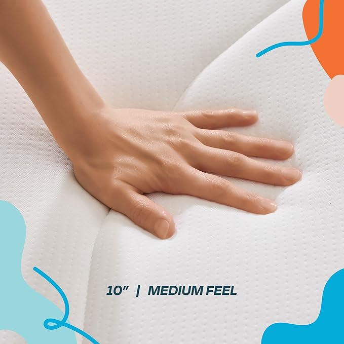 Linenspa 10 Inch Memory Foam and Spring Hybrid Mattress - Medium Feel - Bed in a Box - Quality Comfort and Adaptive Support - Breathable - Cooling - Perfect for a Guest Bedroom - King Size