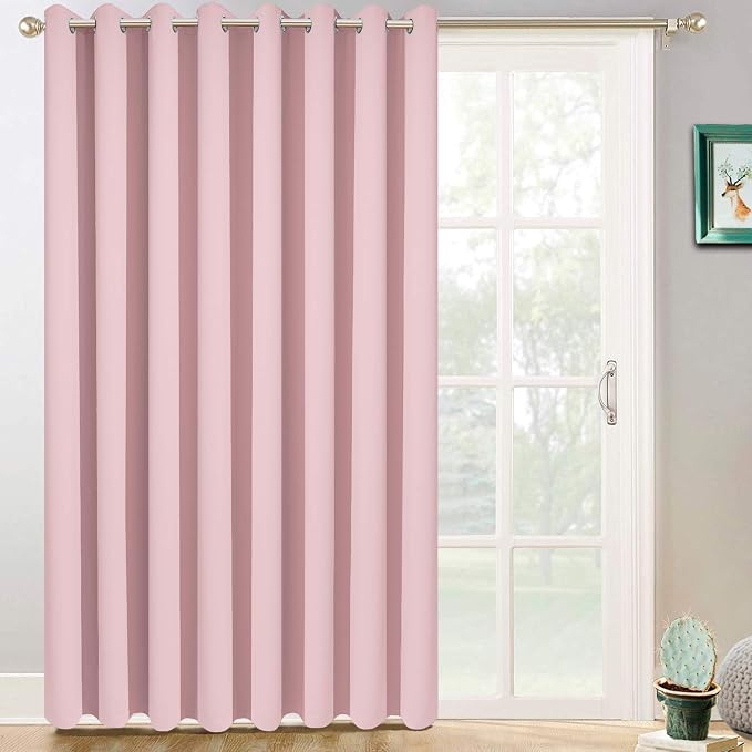 Yakamok Pink Room Darkening Curtains 84 inch Sliding Door Drapes | 1 Extra-wide by Yakamok