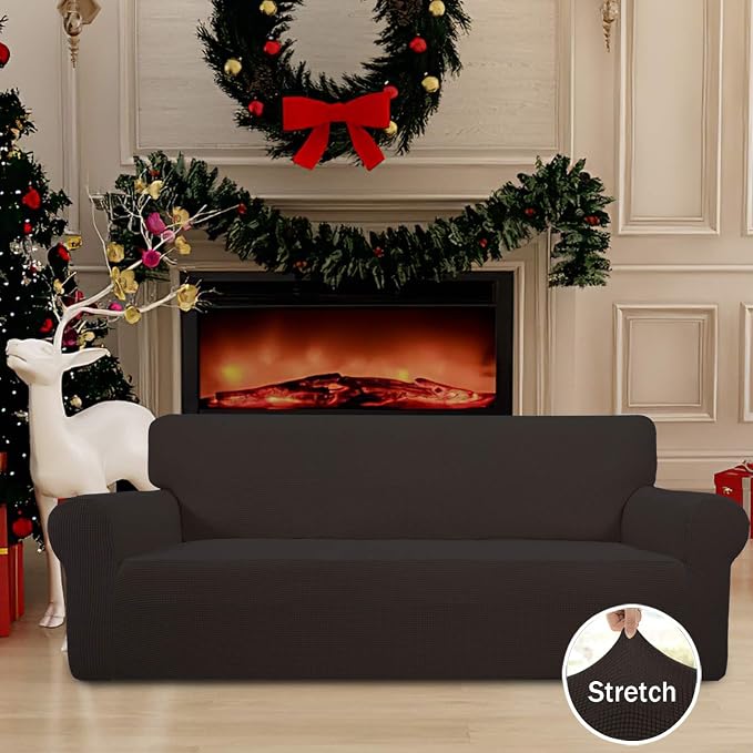 Easy-Going Stretch Oversized Sofa Couch Slipcover Washable Chocolate | 1-Piece - Image 2