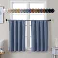 Simplebrand Ava Denim Blue Short 36 Inches Blackout Curtain 2 Panels Set by Simplebrand