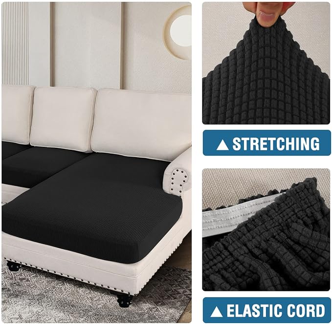 H.VERSAILTEX Sectional Couch Covers 4 Pieces Sofa Seat Cushion Covers L Shape - Image 7
