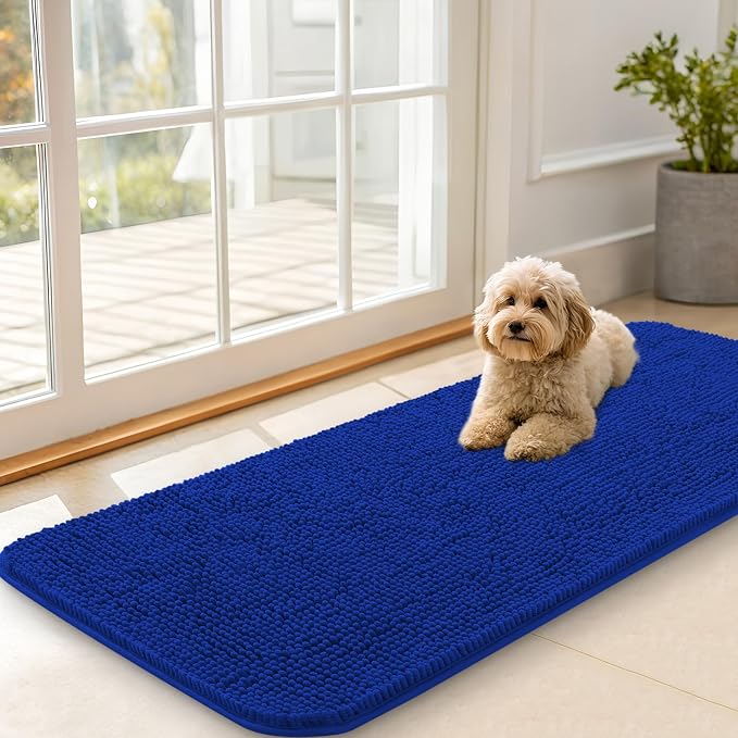 OLANLY Dog Door Mat for Muddy Paws 47x20, Super Absorbent Chenille Mud Mat | by OLANLY
