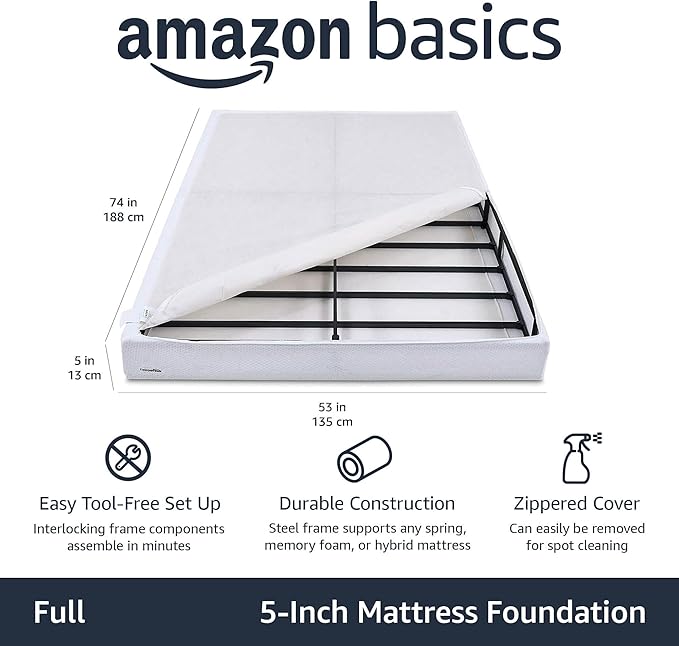 AmazonBasics Mattress Foundation/Smart Box Spring - 5", Full